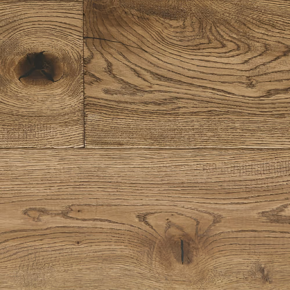 A sample of natural oak engineered wood flooring.